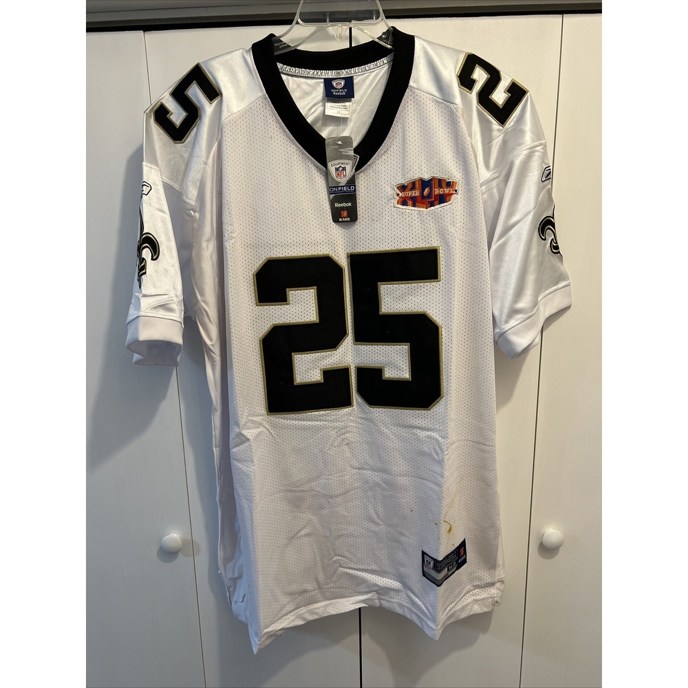 NWT Reebok NFL New Orleans Saints REGGIE BUSH #25 SUPER BOWL, Sz 52 STAINS!‎